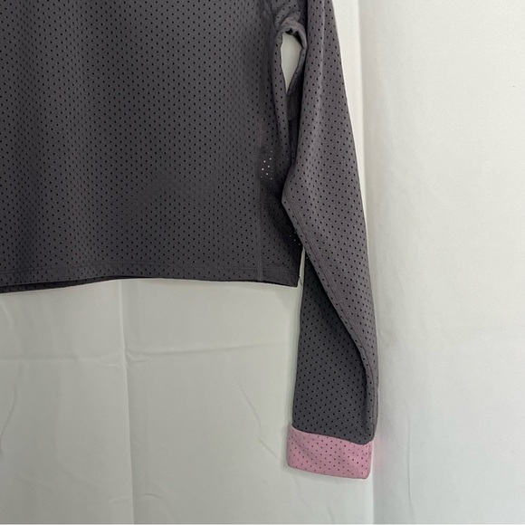 Nike Cropped Running Top Women's Gunsmoke/Pink Athleisure Activewear Gym Sz S - Picture 6 of 7